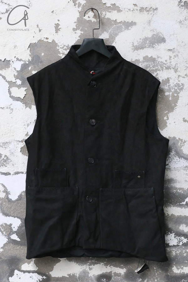 MA+ Hand-sewn multi-pocket vest Italy MA-L130/P NUB0,6-HEI Black L130/P NUB0,6